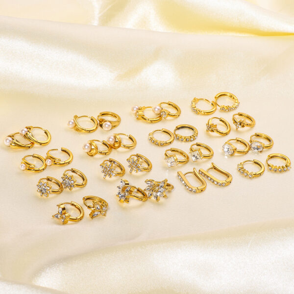 oly-22bd684082c2e8105c7ebd4bcb4ce62c Wholesale Ig Simple Stainless Steel 18K Gold-Plated Flower Inlaid with Diamonds and Pearl Earrings for Women Accessible Luxury High-End Earrings