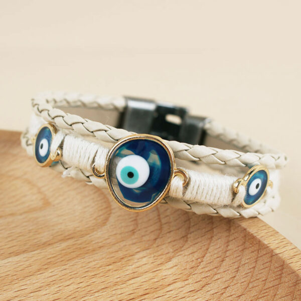 oly-22c67c0139ef562992cfa9107fb94296 Wholesale Bracelet Original Turkish Style Blue Eye Alloy Leather Bracelet Bracelet Multi-Layer Braided Trinket