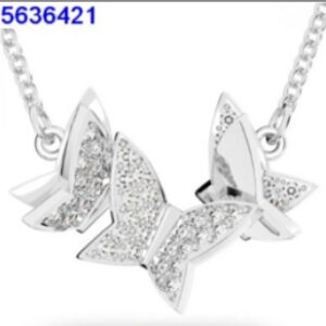 White gold butterfly necklace
