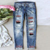 oly-22d6fc27847298ee4ef69d471f9ade5d Wholesale Leopard Print Hole Print Pants Casual WISH Loose Washed Jeans