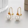 Wholesale Geometric Ear Hook Earrings For Women Featuring Copper Material With Artificial Pearl Inlay