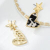 Wholesale Fashion leopard star love eardrop temperament three-dimensional trend girl style niche high-end earrings 4379
