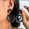 Wholesale Color Geometric Circle Earrings Women Alloy Spray Paint Exaggerated Earrings Fashion Creative Spot Earrings