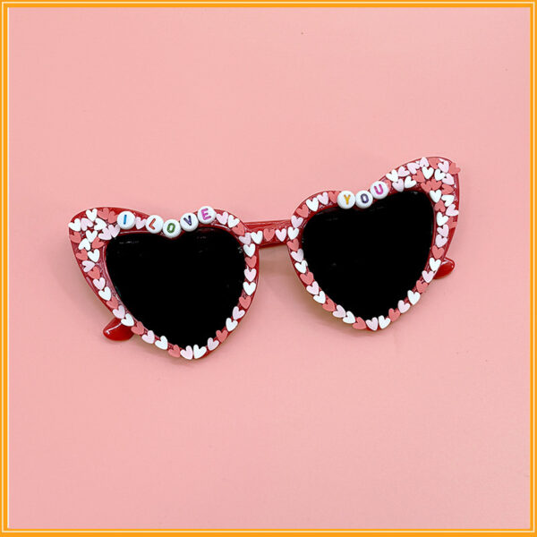 oly-23315c438b618cdfffbe45984f95327a Wholesale I Love You Peach Heart Sunglasses Valentine's Day Party Confession Love Proposal Party Funny Sunglasses Glasses