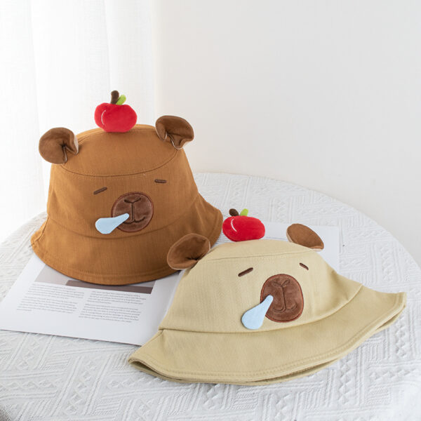 Wholesale Kapibala Apple Fisherman Hat Girls Casual Cartoon Cute Sun Protection Sun Hat Basin Hat Trendy