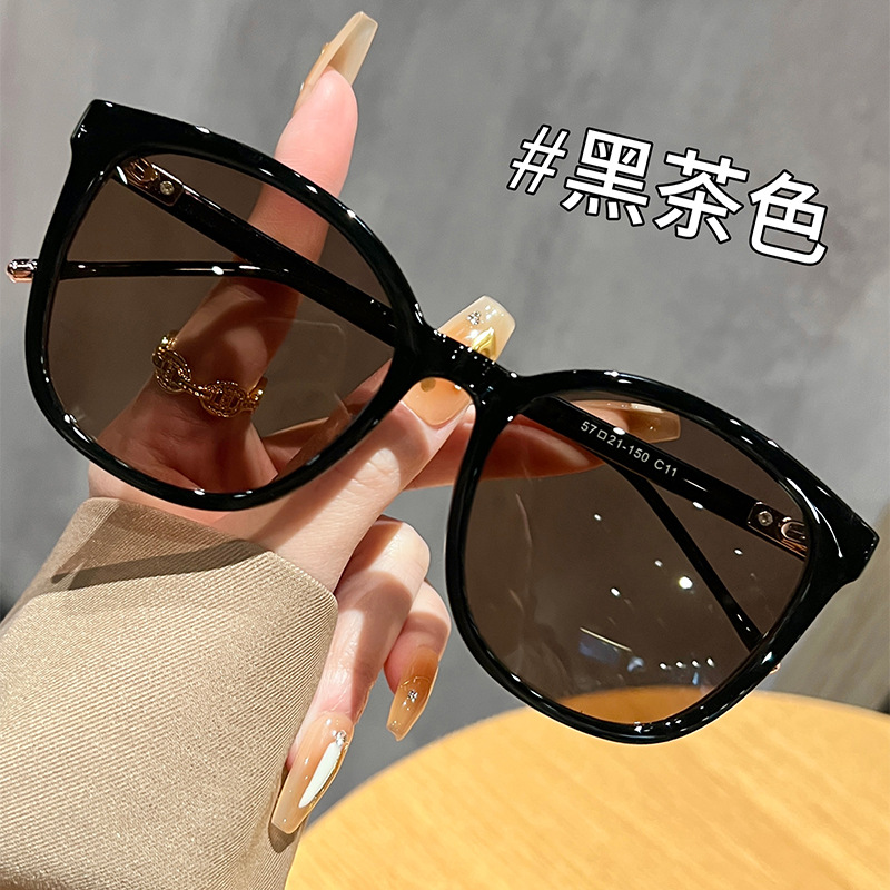 Wholesale Frame brown polarized sunglasses women can be equipped with myopia degree big face slimming anti-ultraviolet driving sunglasses