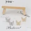 Wholesale 1 Pair Simple Style Butterfly Plating Inlay Copper Zircon 18K Gold Plated White Gold Plated Ear Studs