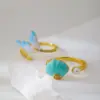 Wholesale Adjustable Open Ring Starfish Shell Design Unique Style Ocean Theme Fashionable Accessory Gold Plated Copper Material