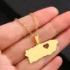 Wholesale Water Plating 18K Gold Plated Map Heart Shape 201 Stainless Steel Modern Style Simple Style 304 Stainless Steel Pendant Necklace Long Necklace