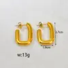 Wholesale E78 Style 304 Stainless Steel Earrings For Women Design 18K Gold Geometric C-shaped Stud Earrings Heart-shaped Electroplated