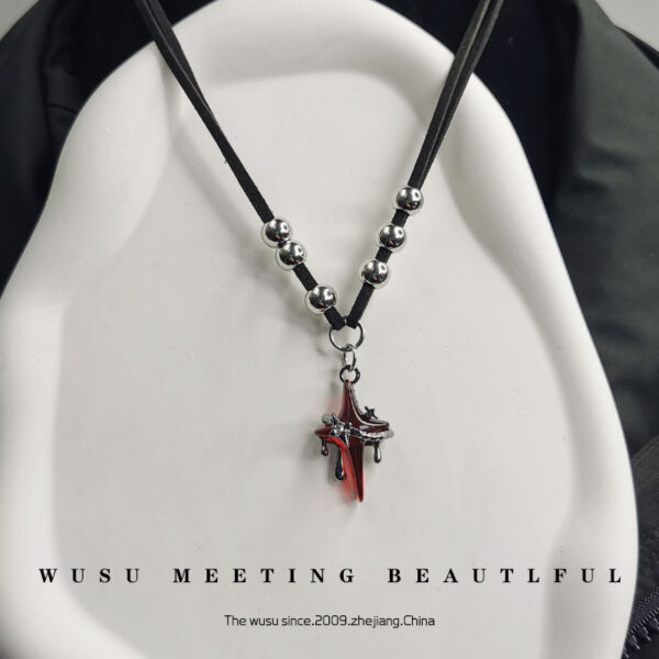 oly-2377c0729e0893d2afad0af8128c5f7a Wholesale Diablo Style Liquefied Star Mans Men's Necklace Hip Hop Style Necklace Woolen Chain Niche Design High-grade Female Clavicle Chain