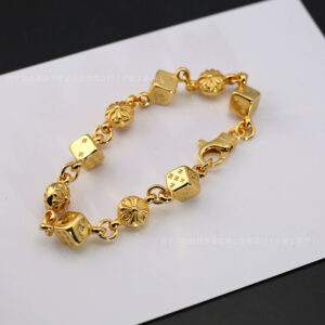 Gold dice bracelet