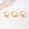 oly-238f372ad54c7b441f1ec123ea337542 Wholesale 3 Pieces French Vintage Marine Elements Metal Starfish Shell Conch Women Open Ring suit Holiday Style