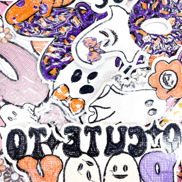 Wholesale Halloween Series Gingerbread Man Water Cup Pumpkin Funny Ghost Creative Cute Sequin Ironing Large Cloth Sticker