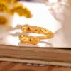 Wholesale PVD Coated Real Gold Plated 18K Gold Geometric 304 Stainless Steel Casual Elegant Modern Style Waterproof Non Tarnish Rings
