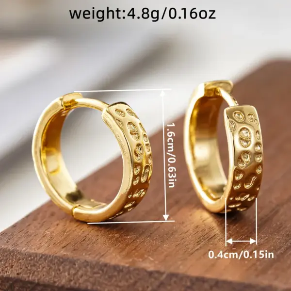 Wholesale Three-dimensional Geometric Earrings For Women In Copper With KC Golden Water Plating And 0.03µm Thickness