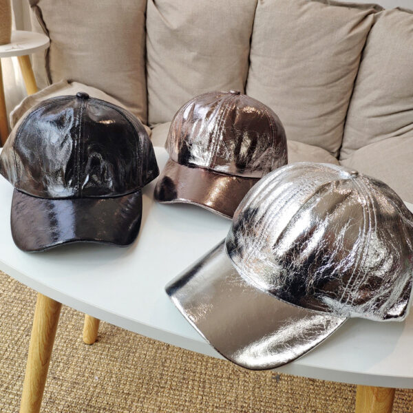 oly-23ba5e27920f401845fa6e1a55c5c097 Wholesale Bright Color Baseball Caps for Men and Women Pu Leather Peaked Caps Hats Hip-Hop Hip-Hop Trendy Hats