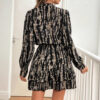 Wholesale Spring and Autumn Joker Fashion Wave Point V Neck dress Ladies A Skirt