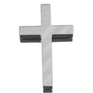 American Flag Perforated Cross in Steel Color / Scripture 3:1