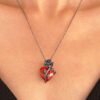 oly-2402a9f5ebabf7f6f640ad9ad2017a00 Wholesale Love Rose Necklace Female Gothic Wrapped Flower Heart-shaped Clavicle Chain Valentine’s Day