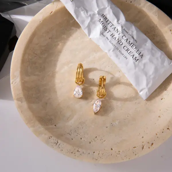 Wholesale 304 Stainless Steel Water Droplets PVD Coated 18K Real Gold Plated