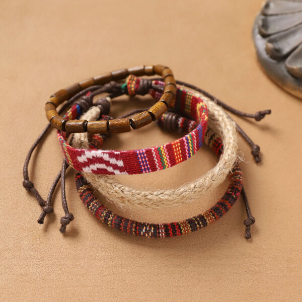 oly-2407c0a0ee756a3a70814a485abd9597 Wholesale Handmade Bohemian exotic style bracelet retro ethnic style men's and women's woven multi-layer stacked bracelet niche hand rope