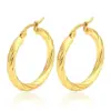 Wholesale 201 Stainless Steel Solid Color Electroplated Golden Plated Simple Style Commute Waterproof Non Tarnish Plating Earrings