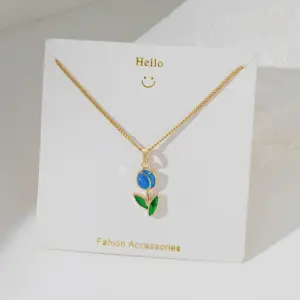 Gold / YC [8166] Blue Tulip Necklace [Gold]
