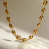 Wholesale Asymmetrical Oval Jewelry Set For Women With 18K Real Gold Plated 304 Stainless Steel And PVD Coated Cuban Link Chain