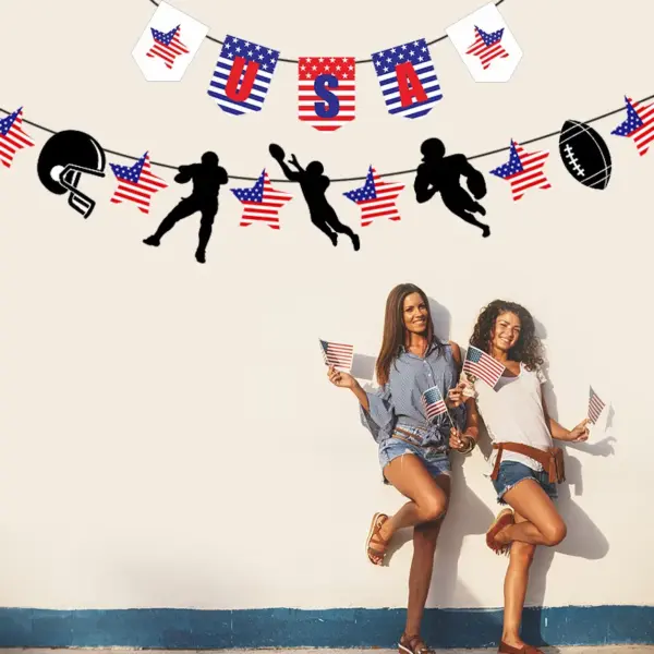 Wholesale Holiday Party Decoration Banners Horizontal Flags Celebration Bunting Flags