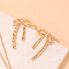Wholesale 1 Pair Ig Metal Style Simple Spring and Summer Earrings Hollow Bow Women Commuter Earrings Earrings Stud