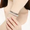 Wholesale 18K Gold Plated Fashion 304 Stainless Steel Layered Zircon Chain Shell Bead Bracelet For Women Unisex Style OT Clasp Jewelry