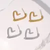 Wholesale PVD Coated Real Gold Plated 18K Gold Heart Shape 304 Stainless Steel Casual Sweet Simple Style Waterproof Non Tarnish Ear Studs