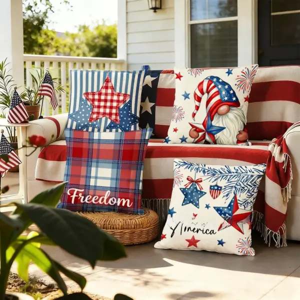 Wholesale Plush Household Pillow Case Featuring American Flag Pattern, Perfect For Independence Day Decor