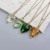 Wholesale Retro Heart Shape Stainless Steel Glass Plating Pendant Necklace