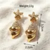 oly-24971e4c9128f1ffdc1f1db1ae98dd08 Wholesale Bohemian Asymmetrical Geometric Stud Earrings For Women In Gold With Rhinestone Inlay, Zinc Alloy Material