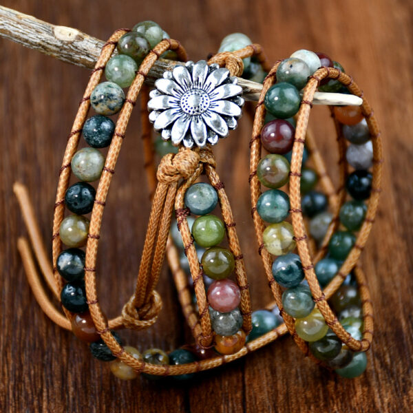 Wholesale Ethnic style personalized hand-woven hand rope many small stacked wearing agate bracelet bracelet