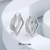 Wholesale Geometric Stud Earrings For Women With Copper Posts, Electroplated And 14K Real Gold Plated Featuring Zircon Inlay