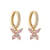 Wholesale 1 Pair Elegant Sweet Butterfly Plating Inlay Copper Zircon 18k Gold Plated Drop Earrings