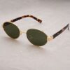 Wholesale Retro Texted Thick Leg Oval Polarized Sunglasses Retro-style Quiet Anti-UV Sheet Core Leg Sunglasses
