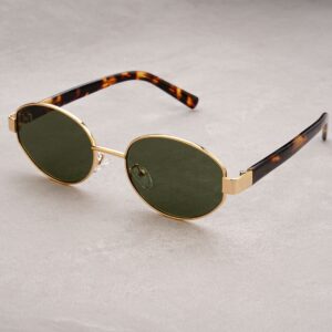Wholesale Retro Texted Thick Leg Oval Polarized Sunglasses Retro-style Quiet Anti-UV Sheet Core Leg Sunglasses