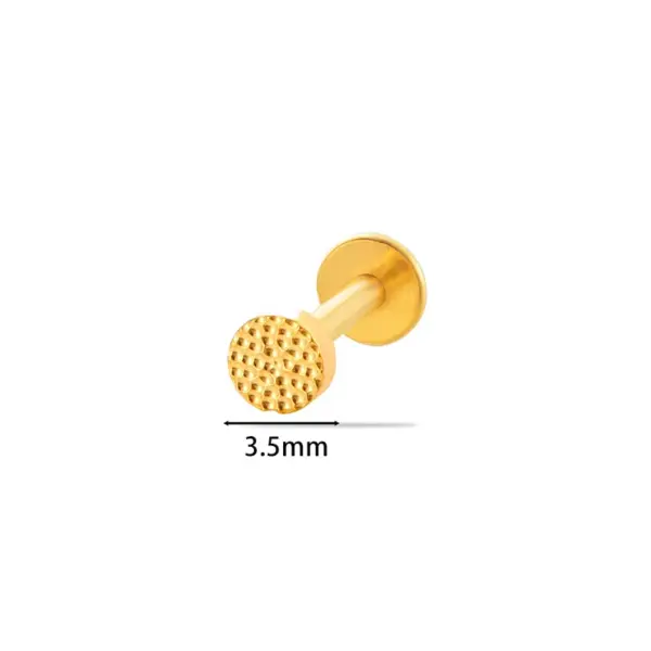 Wholesale G23/F136 Titanium Alloy Round Disc Ear Bone Stud Internal Thread Screw Lip Stud Rod Cartilage Piercing Ear Jewelry Geometric 18K Gold Plated