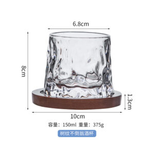 Tree grain tumbler wine glass with wooden holder