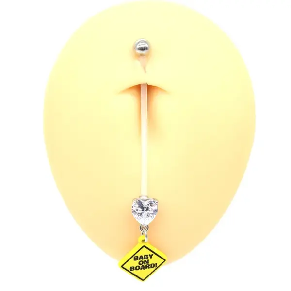 Wholesale 1 Piece Belly Rings Simple Style Heart Shape Arylic Plating Inlay Zircon