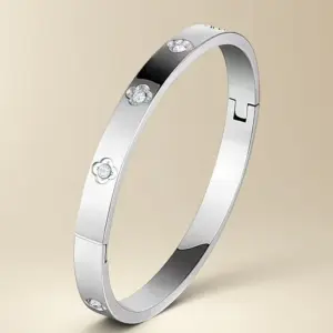 33-D-4 Steel Color Diamond Bracelet