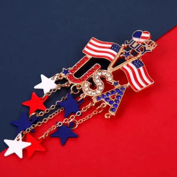 Wholesale National Flag Pin In Alloy With Electroplated Finish, Perfect For Independence Day Celebrations