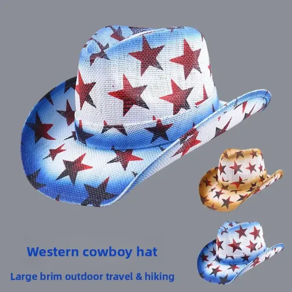 Wholesale American Cowboy Jazz Hat Sailor Dance Flag Retro Asymmetric Edge Summer Denim Material Unisex Fisherman Hat
