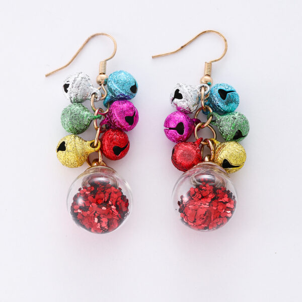 Wholesale Christmas Colorfulful Earrings, Fashionable and Versatile, Creative and Simple Multi-Colorful Bell Tassel Earrings, Christmas Carnival Earrings
