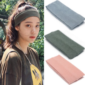 Wholesale Ouyang Nana same style headband women's knitted headband European and American silk scarf sweat-absorbent running sports face scarf
