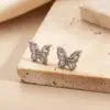 Wholesale Color Retention Electroplated Zircon Butterfly Earrings Fashionable Casual Elegant Versatile Copper Alloy Earring For Women